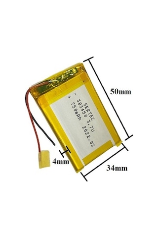 Sertec 383450 3.7v 750 Mah Lityum Polimer Pil 1.5a Drone Için Uygun Değildir