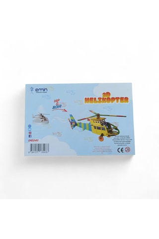 3d ''yap Ve Boya''ahşap Boyanabilir Helikopter Maketi