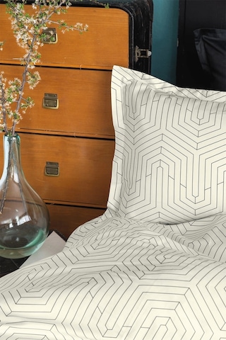 Strada White 210 Tc 83 Tel Pamuk Saten Nevresim Takımı Çift Kişilik Beyaz