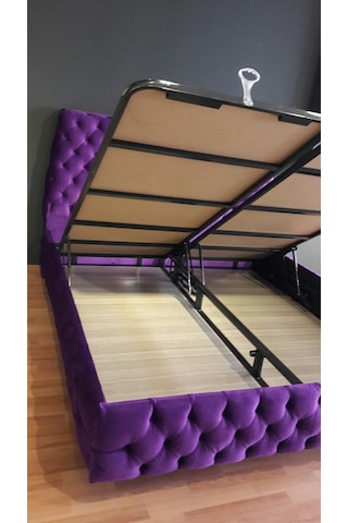 Nivabaza Çift Kişilik Sandıklı Baza Başlık Chester Purple Tüm Renklerde