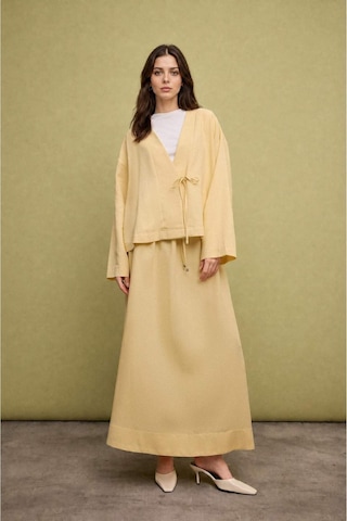 Defacto Regular Fıt Keten Karışımlı Açık Sarı Kimono I1780ax26hsyl250 Sarı-yl250