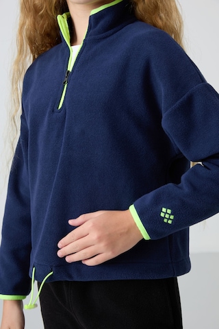 Tommy Life İndigo Kalın Yumuşak Dokulu Standart Fit Nakışlı Polar Kız Çocuk Sweatshirt - 75151 İndigo