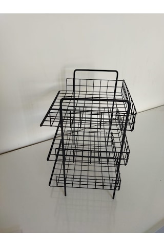 Wessdizayn 3’lü Siyah Evrak Rafı – Dosyalık – 3 Katlı Evrak Rafı