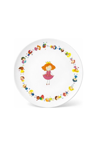 Grandora Kraliçe Kız Çocuk Desenli 6 Adet Pasta Tatlı Tabağı 20 Cm Çocuklara Özel Tatlı Pasta Sunum Tabak Çok Renkli