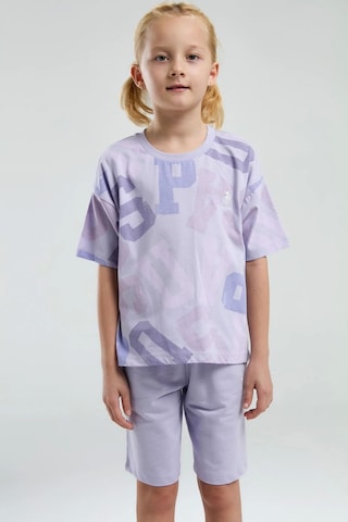 U.S. Polo Assn. Kız Çocuk Bermuda Takım - Lila Lila