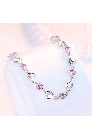 Pembe Mavi Kalp Bileklik İçi Boş Aşk Bilekliği