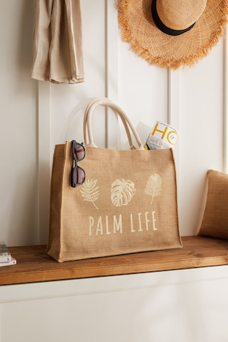 Ocean Home Textile Palm Life Jüt Çanta 42 x 35 x 12 CM