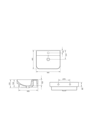 Turavit Luna Tezgah Üstü Lavabo 55 CM