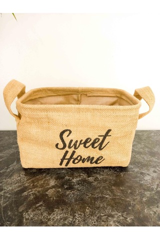 Bitki Tasarımı Sweet Home Jüt Hasır Ev Düzenleyici Mutfak Banyo Salon Sepeti Katlanır Sıvı Korumalı Küçük