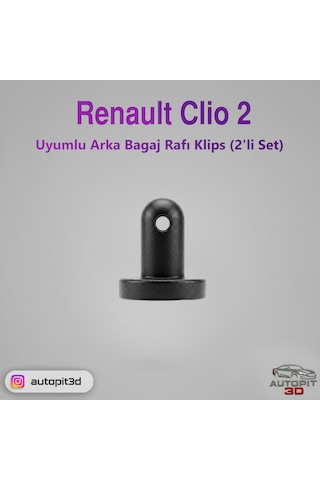 Renault Clio 2 Uyumlu Arka Bagaj Rafı Klipsi 2 Li Set