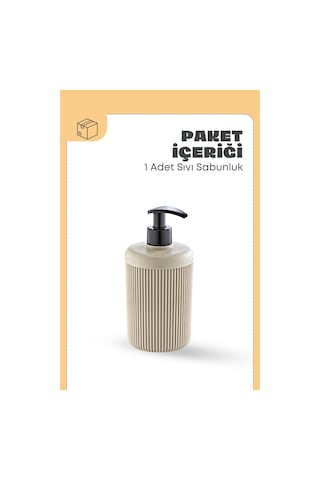 Grimorlife 1 Adet Akrilik Sıvı Sabunluk Mutfak Banyo Sabunluk Seti- 450 Ml Cam Değildir- Bej Bej