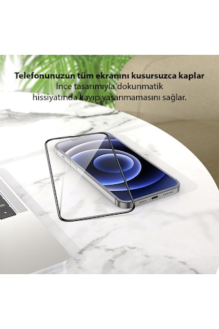 Gor Apple Uyumlu iPhone 13 Mini 9D Hardening Tempered Full Cam Ekran Koruyucu Siyah