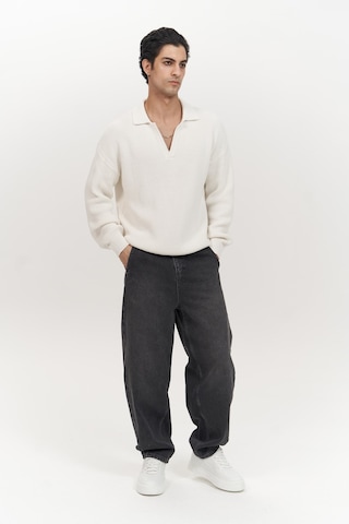 Magnus Polo Yaka Ekru Erkek Triko Kazak Ekru