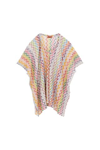 Missoni Yarı Şeffaf Kısa Plaj Elbisesi, Zigzag Desenli, Metalik Işıltılı, Lüks Plaj Şıklığı Çok Renkli