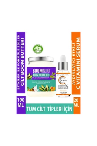 Boom Butter Cilt Bakım Yağı 190 Ml +procsın C Vitamini Serumu 20 Ml