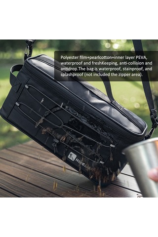 Hikeman Açık Baharat Saklama Çantası Kamp Baharat Kavanozları Siyah