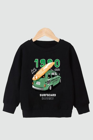 Panios Kids 2'li 1980-unlimited Baskılı Erkek Çocuk Siyah-beyaz Sweatshirt Siyah - Beyaz