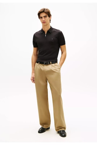 Tommy Hilfiger Erkek Normal Kesim Kısa Kollu Pamuklu Yarım Fermuarlı Siyah Polo Yaka T-shirt Mw0mw42758-bds-13599 Siyah