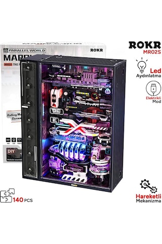 Rokr Mr02s The Future City Marble Run Dıy Mechanical 3d Puzzle Maket Model Seti 3d Model Kit Detaylı Dekoratif Hobi Seti Hareketli Ve Işıklı