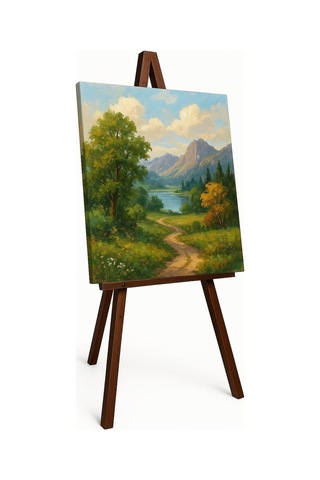 Ceviz Ahsap Resim Standi Sovale 120x50 Cm Cın092