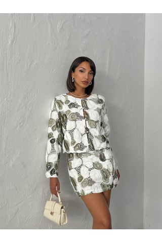Verymoda Desenli Ceket Şık Ve Modern Tasarım F1962 Haki