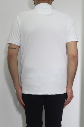 Santa Dmctekstil Erkek Desenli Spor Kesim Rahat Kalıp Polo Yaka Düğme Kapamalı T-shirt Beyaz