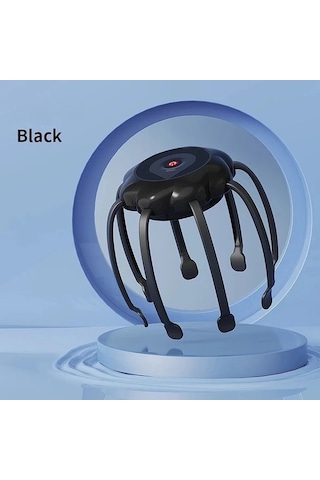 Elmpaly Siyah Ahtapot Şekilli 3 Ayarlı Usb Şarjlı Baş Masaj Aleti siyah