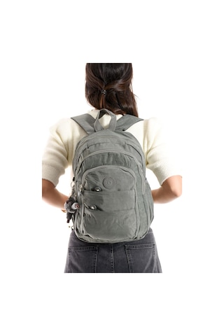 Baginn Kadın Sırt Çantası Çok Cepli 30 25 Cm Hafif Klinkır Kumaş Spor Seyahat Çantası Su İtici Kumaş Gri