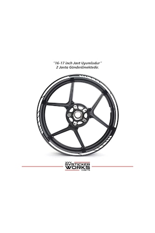 Motosiklet Jant Şeridi Jant Sticker Dekor Model Parçalı Desen Sticker Set Beyaz