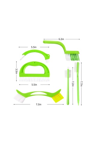 Fosenze 6'lı Ev Temizlik Fırçası Seti - Abs Kollü, Yıkanabilir, Derinlemesine Temizleme - Mutfak, Duvar, Lavabo, Fırın, Banyo Uygun