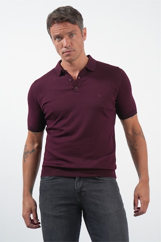 İmza Bordo Polo Yaka Kısa Kol Örme Comfort Fit %100 Pamuk Kazak 1012260151