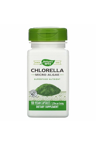 Nature S Way Chlorella Micro-algaea 100 Vegan Capsules 410 Mg