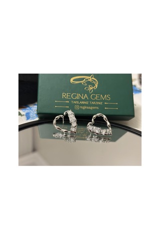 Golden Cascade Crystal Hoop Küpe Gümüş