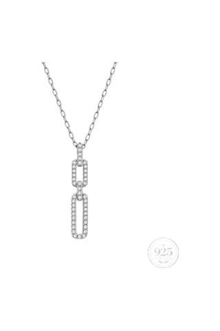 Servi 925 Ayar Gümüş Chain Glow Ataç Kolye-546