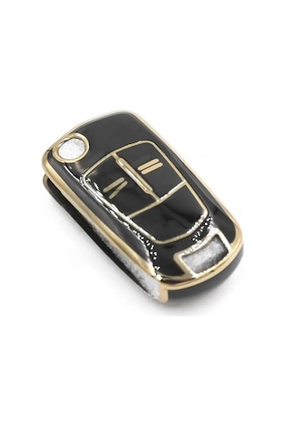 Opel Uyumlu Siyah Gold Astra H Corsa D 2 Buton Nano Koruma Anahtar Kılıfı