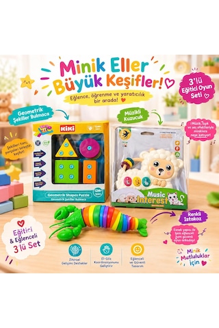Geometrik Şekiller - Kuzu Piyano - Sök Tak Istakoz Çok Renkli
