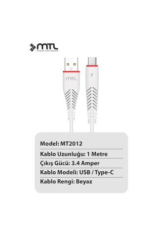 Usb To Type-c Silikon Hızlı Şarj Ve Data Aktarım Kablosu 1 Metre 3.4 Amper Mt2012