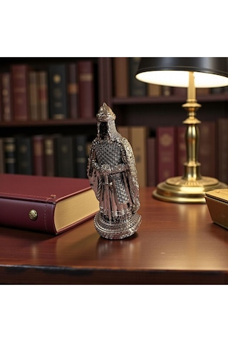 Osmanlı Zırhlı Asker Dekoratif Biblo Metal Görünümlü Masa Üstü, Ofis & Kitaplık Heykeli