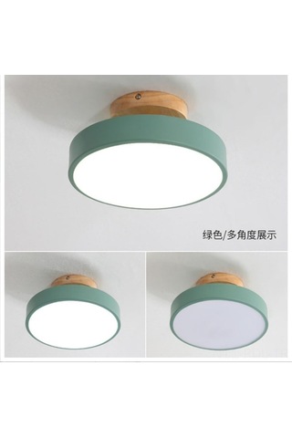 Opulentliving Gri Ahşap Giriş/balkon Led Avize, 18cm, 3 Renk Seçenek, Minimalist Koridor Lambası, Modern Tasarım Gri