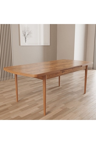 Merona Atlantik Çam 80x132 Sunta Ahşap Ayaklı Açılır Mutfak Masası, Yemek Masası, Salon Masası Atlantik Çam