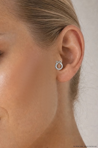 Işıltılı Fiyonk 18 Ayar Beyaz Altın Kaplama Gümüş Tragus-flat Piercing
