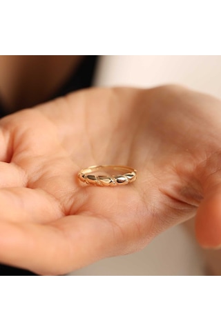 Altın Dainty Yüzük Taşsız T12546 Renkli