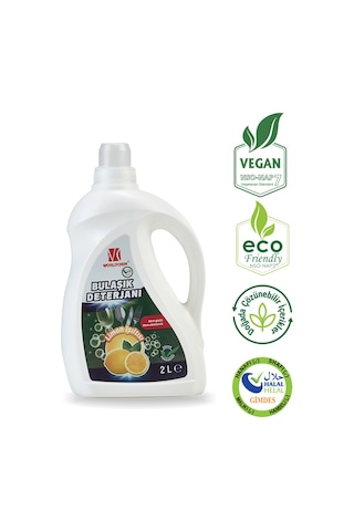 Worldchem Bitkisel Bulaşık Deterjanı Limon Işıltısı 2 L
