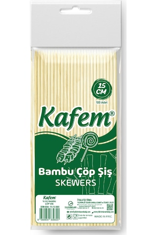 Kafem Bambu Çöp Şiş 15 CM 100Lü x 50 Paket