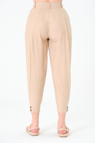 Sortie Collection Paça Düğmeli Pantolon Bej