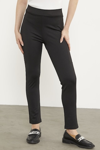 Beli Lastikli Parça Detaylı Tayt - Siyah 001