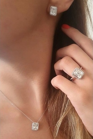 Sky Dıamond Gümüş Lüks Takı Seti (516767219)