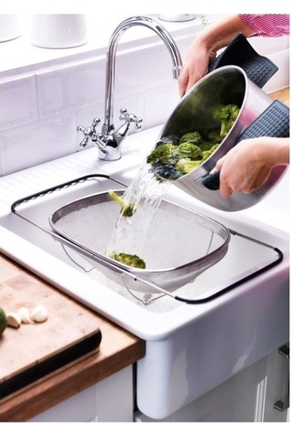 Idealısk Süzgeç, Paslanmaz Çelik, Ayarlanabilir Kulplu Metalik