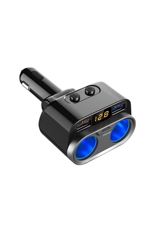 Ebitda 150w Araç Şarj Adaptörü Pd+qc3.0 2 Soketli Güç Ayırıcı 12-2 Siyah