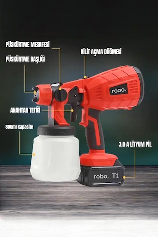 Robo Şarjlı Boya Makinesi